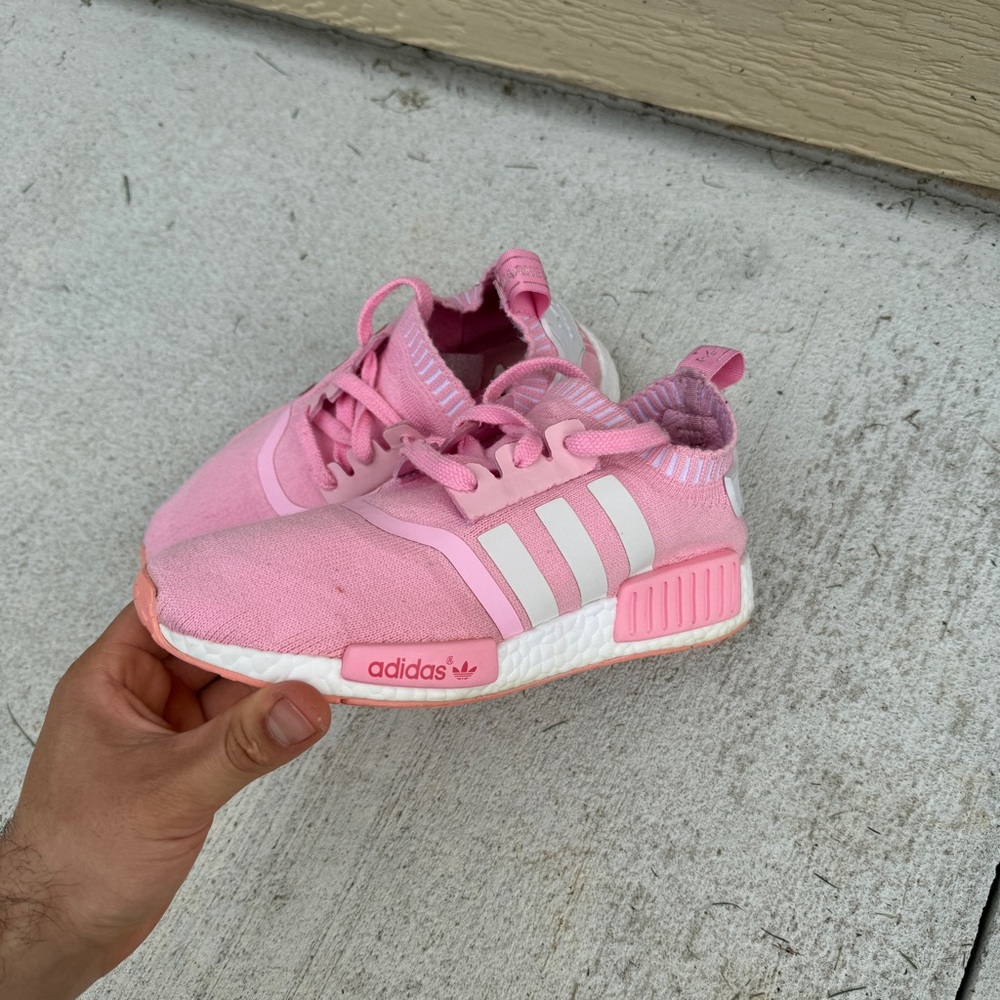 adidas Women's Pink and White Sneakers
